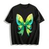 Fairy Wing Green Bow Print Casual Daily Top Pure Cotton T-shirt