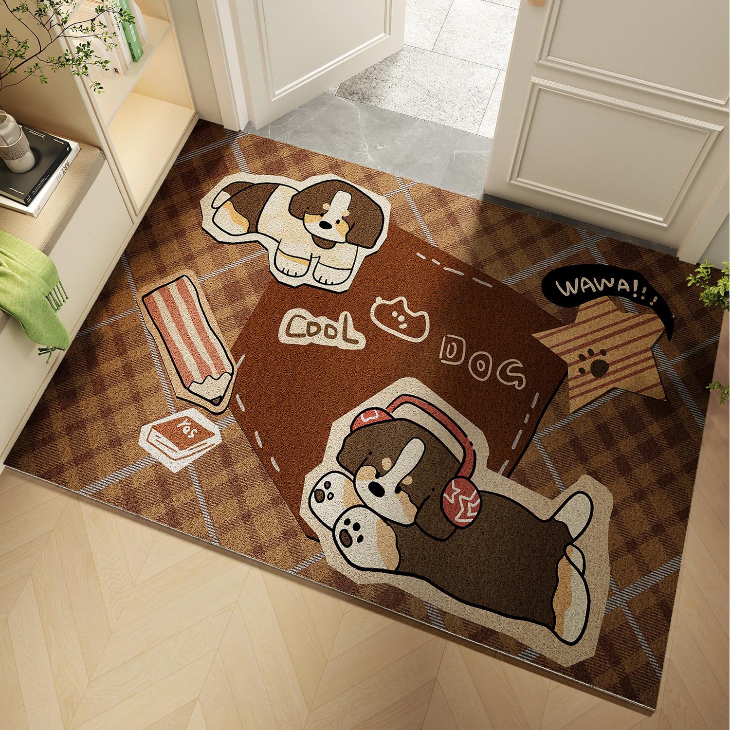 Silk Loop Cartoon Non-slip Entrance Door Mat | Dirt-resistant Foot Mat for Home 40x60 cm