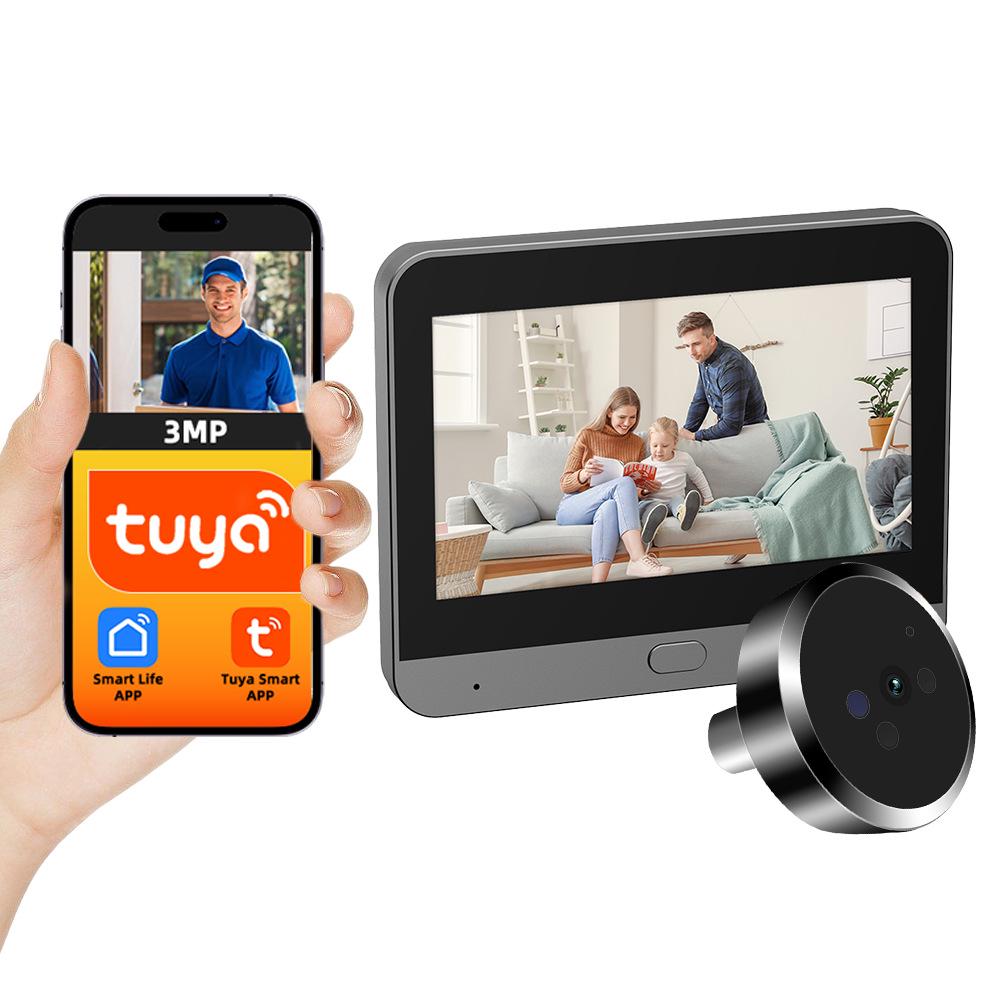 

Tuya Smart Electronic Peephole 3MP Anti-Theft Doorbell with Remote Call Monitoring Camera 300PF [No Memory Card]