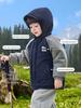 2025 New Boys' Thickened Hooded Cotton Jacket - European Winter Style with Contrasting Colors for Toddlers and Children