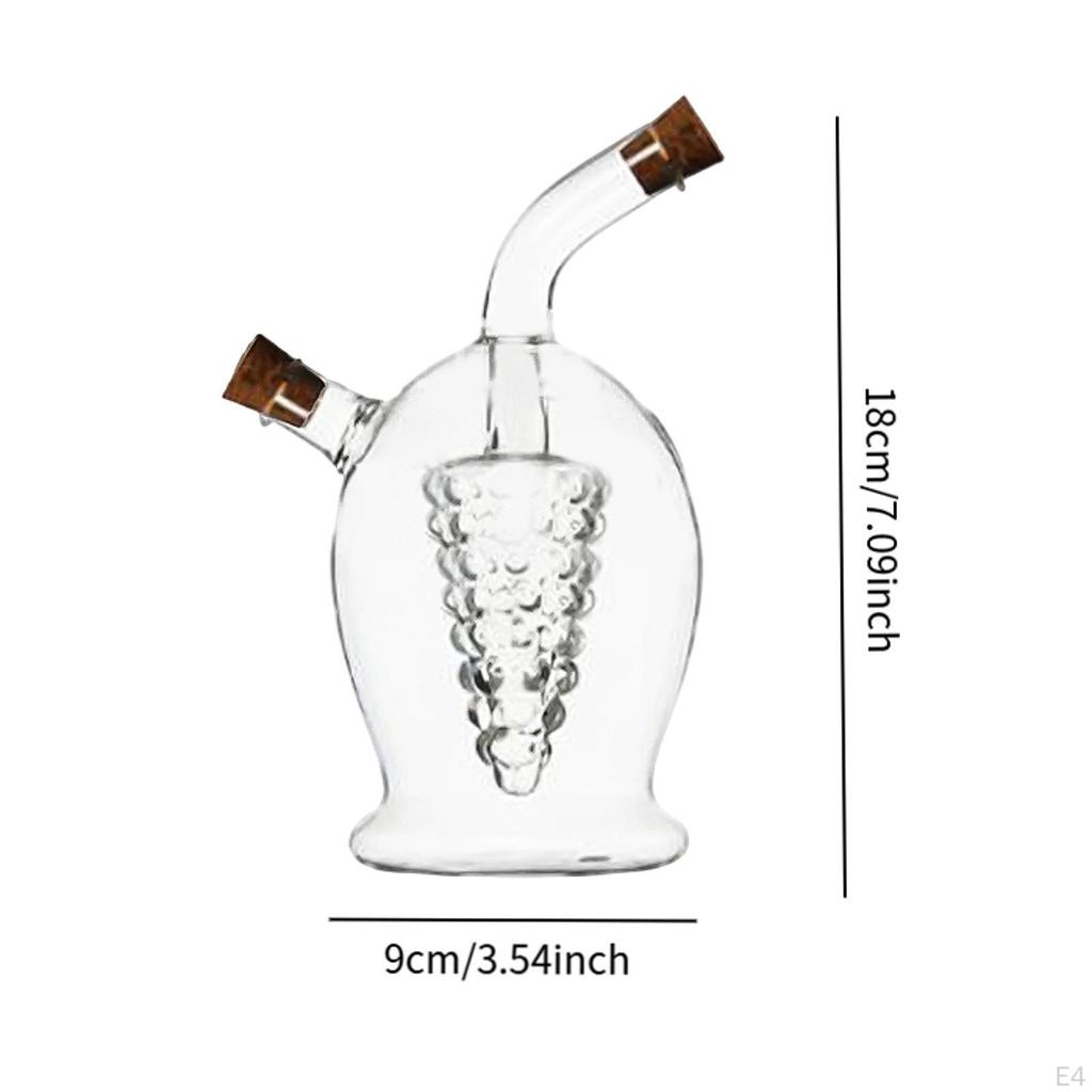 Oil and Vinegar Dispenser ,Glass Bottle, Cruet Bottle,2 In 1 for Kitchen Cooking