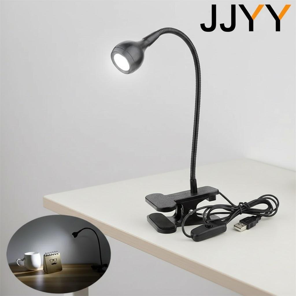 

Flexible USB LED Desk Lamp 3W Adjustable Clip Light for Reading Home Office Gift Creative Task Lighting
