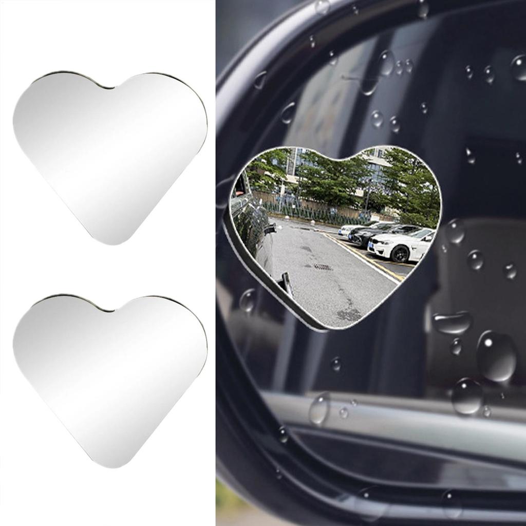 Blind Spot Mirrors 2 Pieces Heart Shaped Rearview Convex Mirror Removable Adjustable Safety Assist Glass Wide Angle Auto Parts