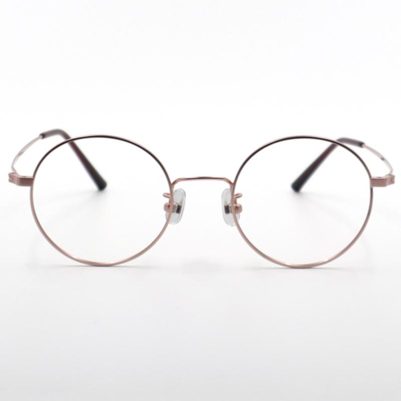 aloeyewear [ALO BASIC] AL8201 1414G Round Rose Gold Metal Glasses