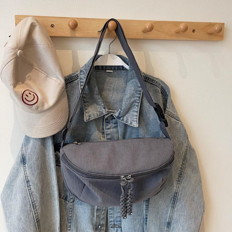 Corduroy Chest Bag Women's Underarm Bag Shoulder Bag Commuter Crossbody Bag