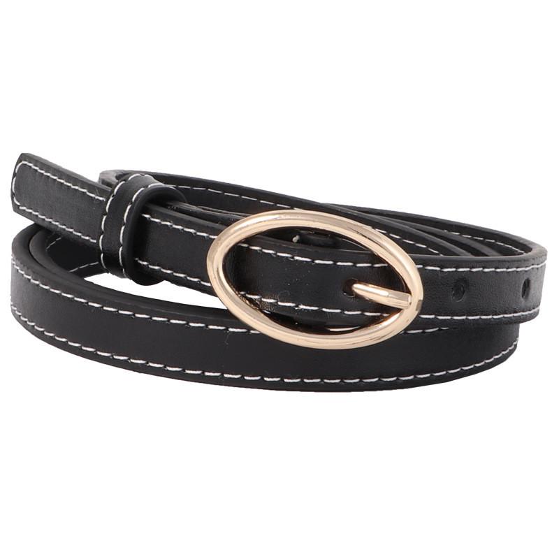 Slim Black Womens Belt Minimalist Versatile Dress Decor Jeans Korean Accessory