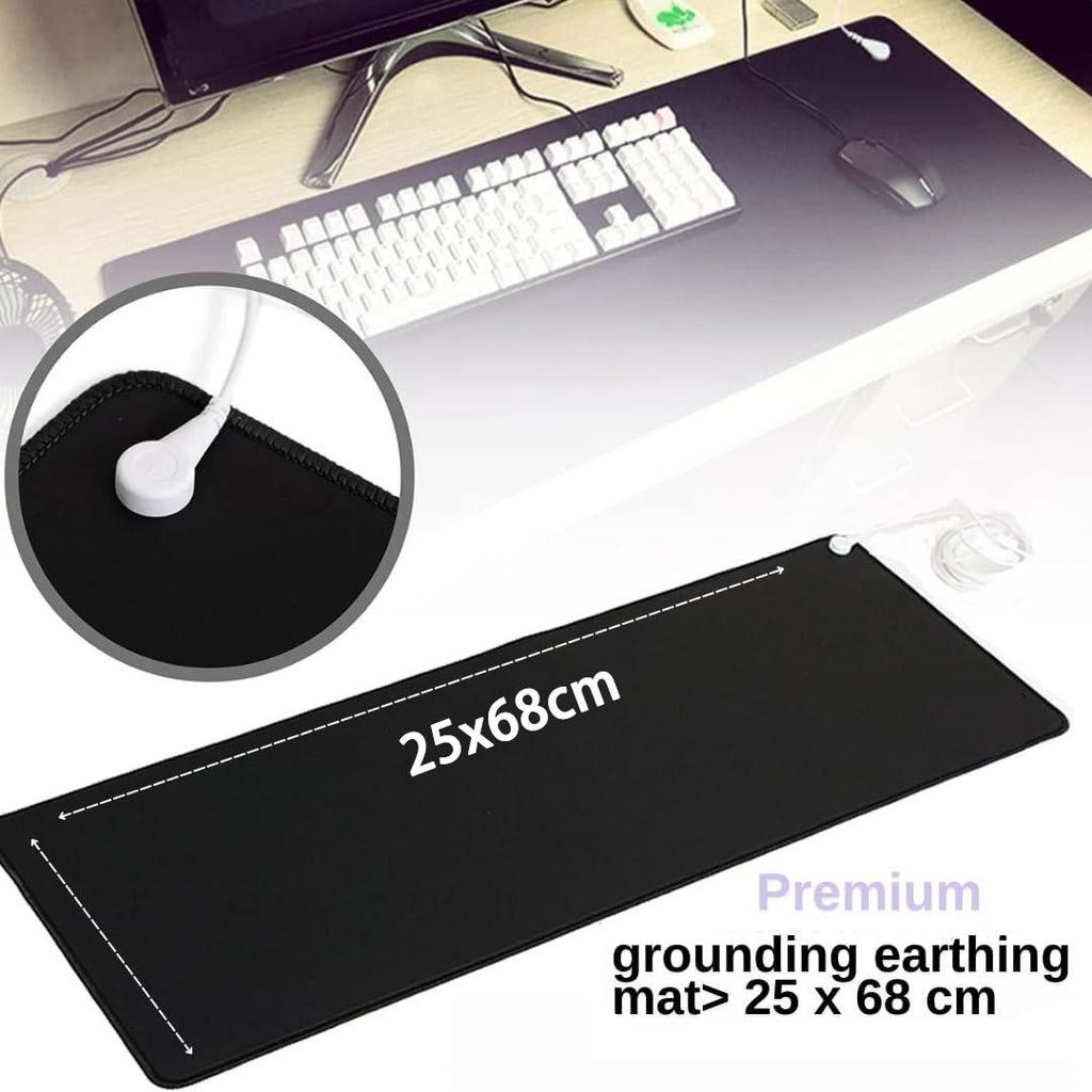 Universal Grounding Mat for Desk Floor Sleep with Cord Eco Friendly Durable Easy Clean Comfort Size 25x68 Cm