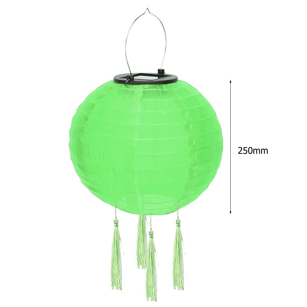 12 Inch Colorful Lantern Waterproof Outdoor Garden Decoration Holiday Supplies Nylon Round Hanging LED Solar Lantern