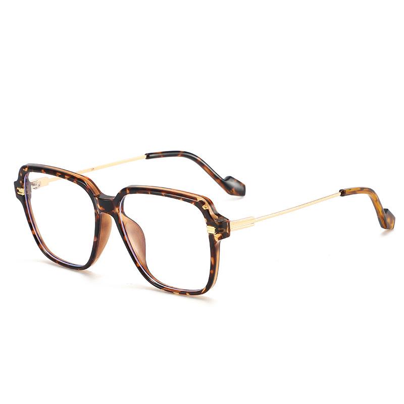 Retro TR Large Frame Flat Lenses Men's Anti-Blue Light Glasses