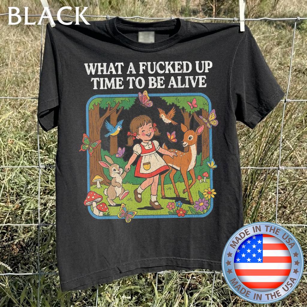 Was für eine Fcked Up Zeit zum Leben Shirt, Retro Ästhetik Grafik Unisex T-Shirt