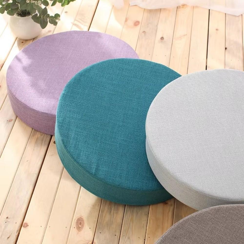 New 40x6cm Tatami Meditation Cushion Linen Thicken Yoga Stretching Cushion Round Removable Window Cushion Machine Washable