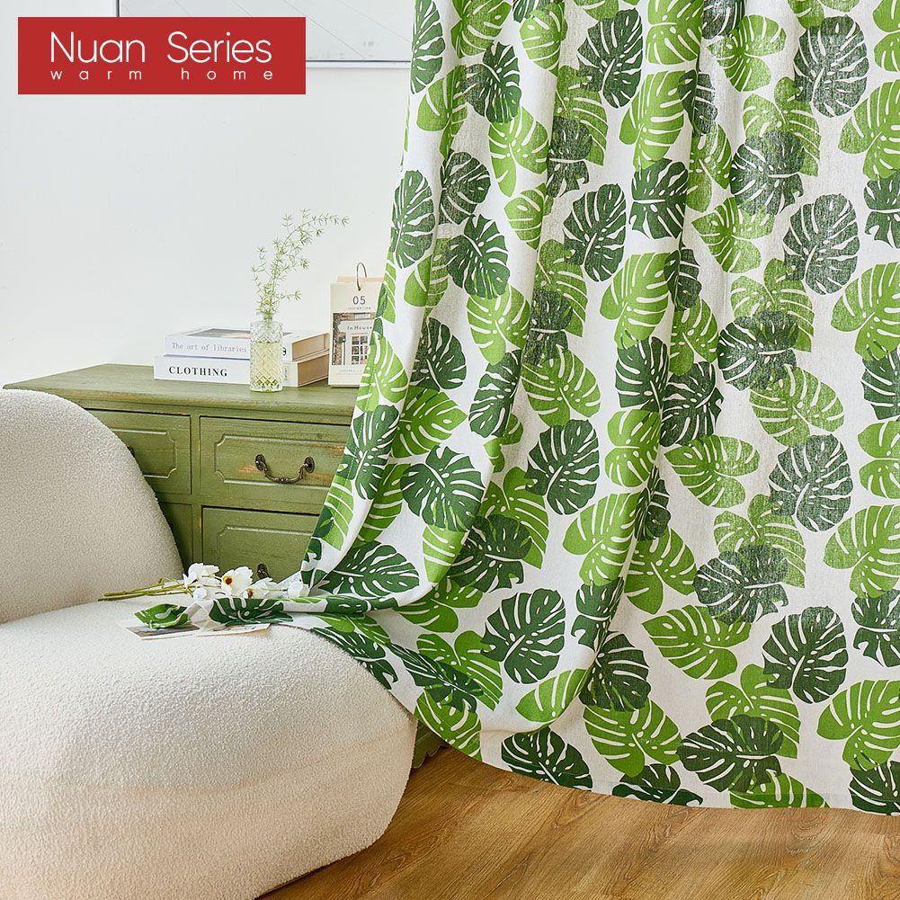 1 шт. Модна та універсальна скандинавська сільська місцевість із зеленим принтом затемнена штора для маленьких вікон, спальні, вітальні, балкона, дому, серії Dceor Nuan