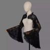 Lace Trimmed Gothic Bridal Flared Sleeve Shrug For Special