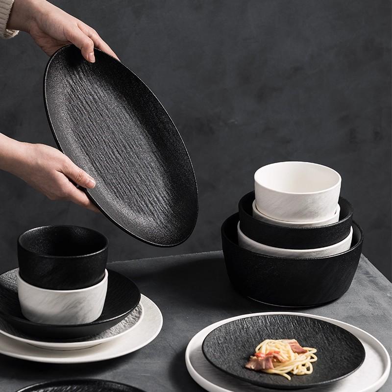 Simple Ceramic Bowl and Plate Set - Jingdezhen 2025 Collection