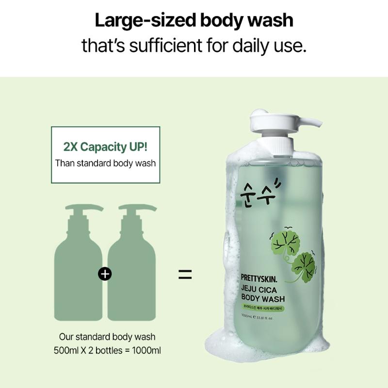 PRETTYSKIN Jeju Cica Żel do mycia ciała 1000ml
