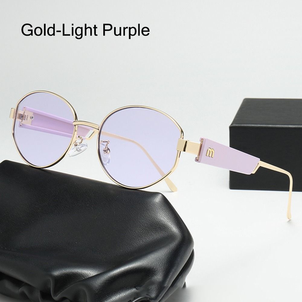 UV Protection Metal Frame Sunglasses Round Street Shooting Sun Glasses  Beach/Travel/Streetwear