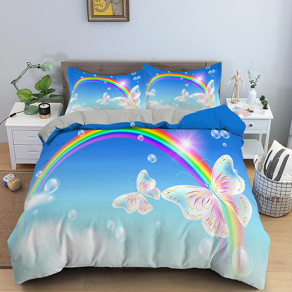 Chinese Bedclothes Single Double Duvet Cover With Pillowcase 3D Kids Beding Set Traditional Queen Comforter Sets Cartoon Birds