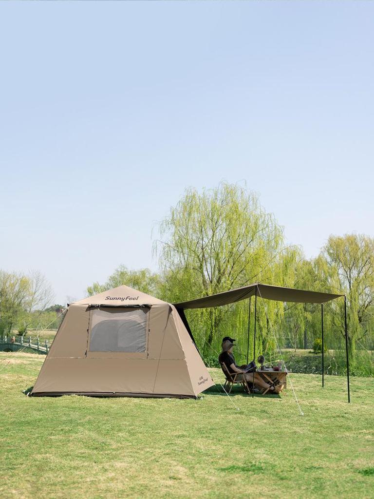 Mountain Door Ridge 13 Quick Open Tent: 2-in-1 Canopy with Black Sun Protection for Camping