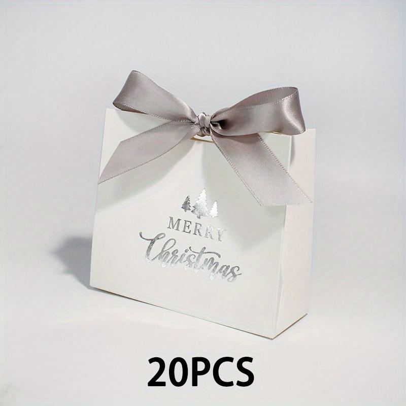

WTEMPO 20 шт 4,5*10*11,5 см Веселые рождественские коробки для конфет с лентой Маленькие рождественские подарочные упаковочные коробки Imple Fashion Paper Gift Bags 20pcs серебряный