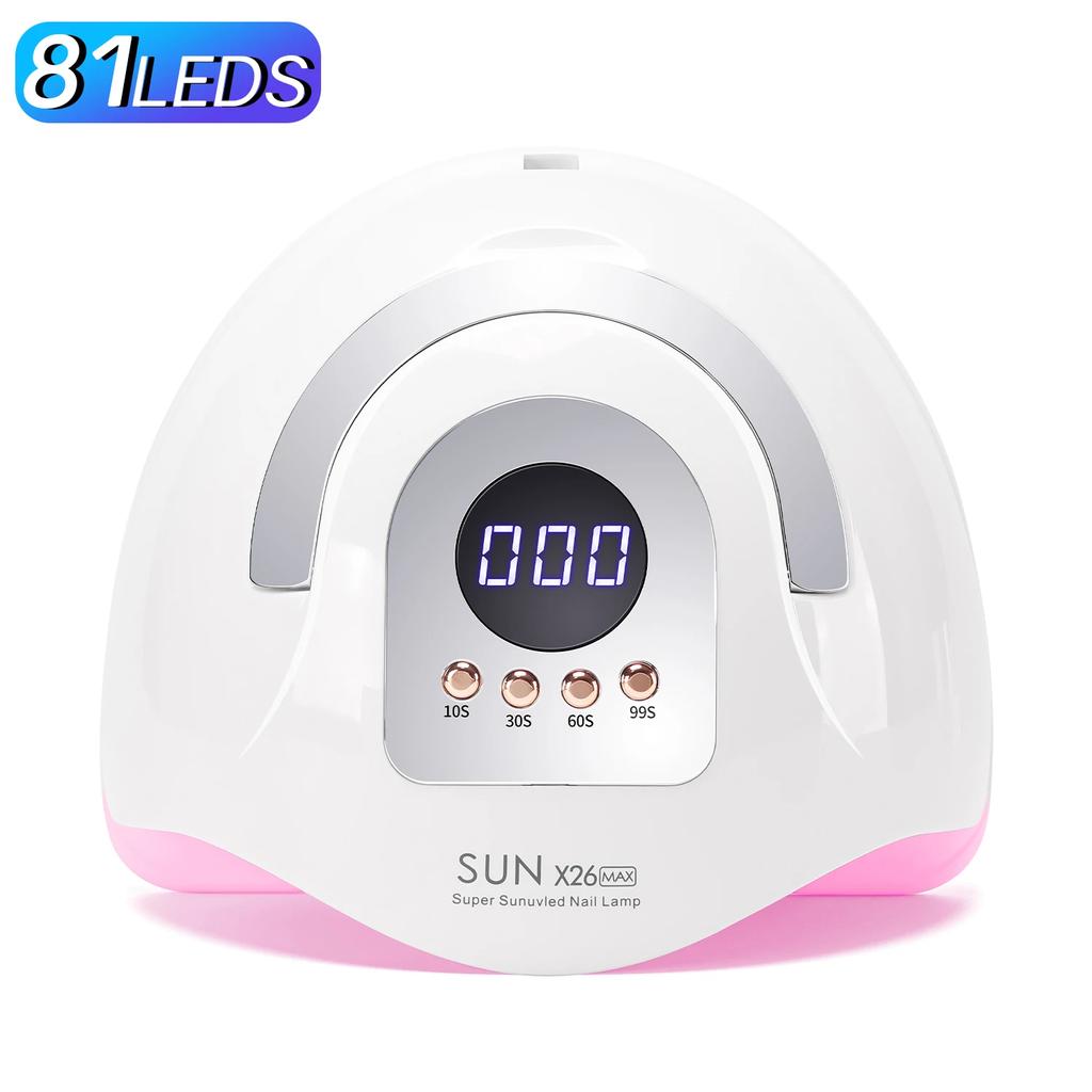 380W UV LED Lamp For Nails 81LEDS Nail Drying Lamp Fast Dry Nail Gel Polish Lamp With LCD Screen Auto Sensor Nail Equipment