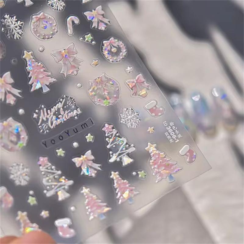 1PCS French Jelly Nail Stickers Dreamy Bubble Meteor Butterfly Star Moon Self Adhesive Stickers For Nail DIY Nail Art Decoration