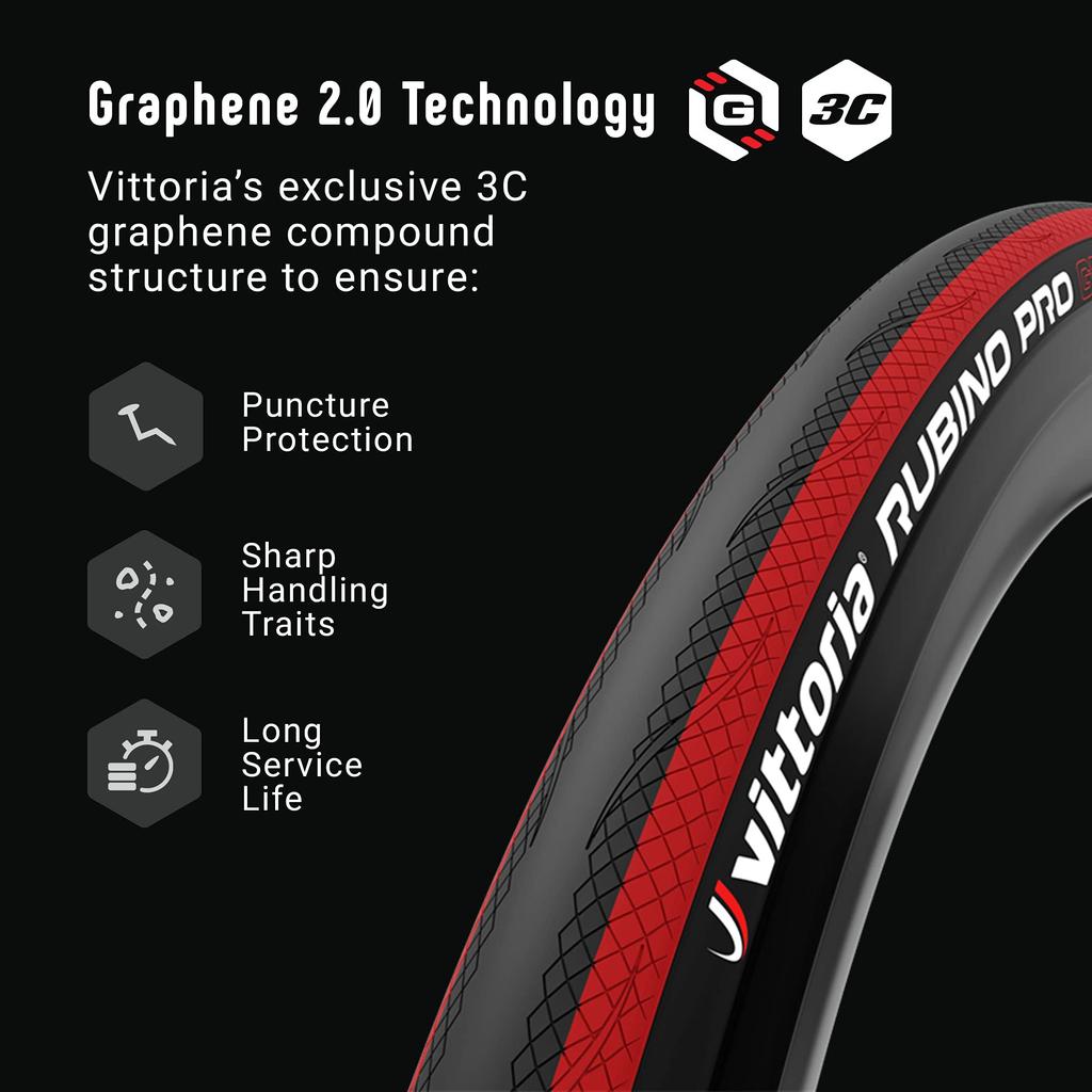 Vittoria Rubino Pro WHT 700X25C Tire 270g ALL BLK Presta Tire and Suppleness Three Types of Compounds Are Used To Bring Out the G2.0 Clincher Size