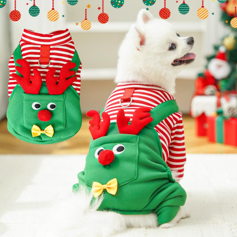 Christmas Dog, Cat, Pet Cat Clothes, Dog Supplies, Elk, Teddy, Bichon Frise, Four-legged Coat, Vest