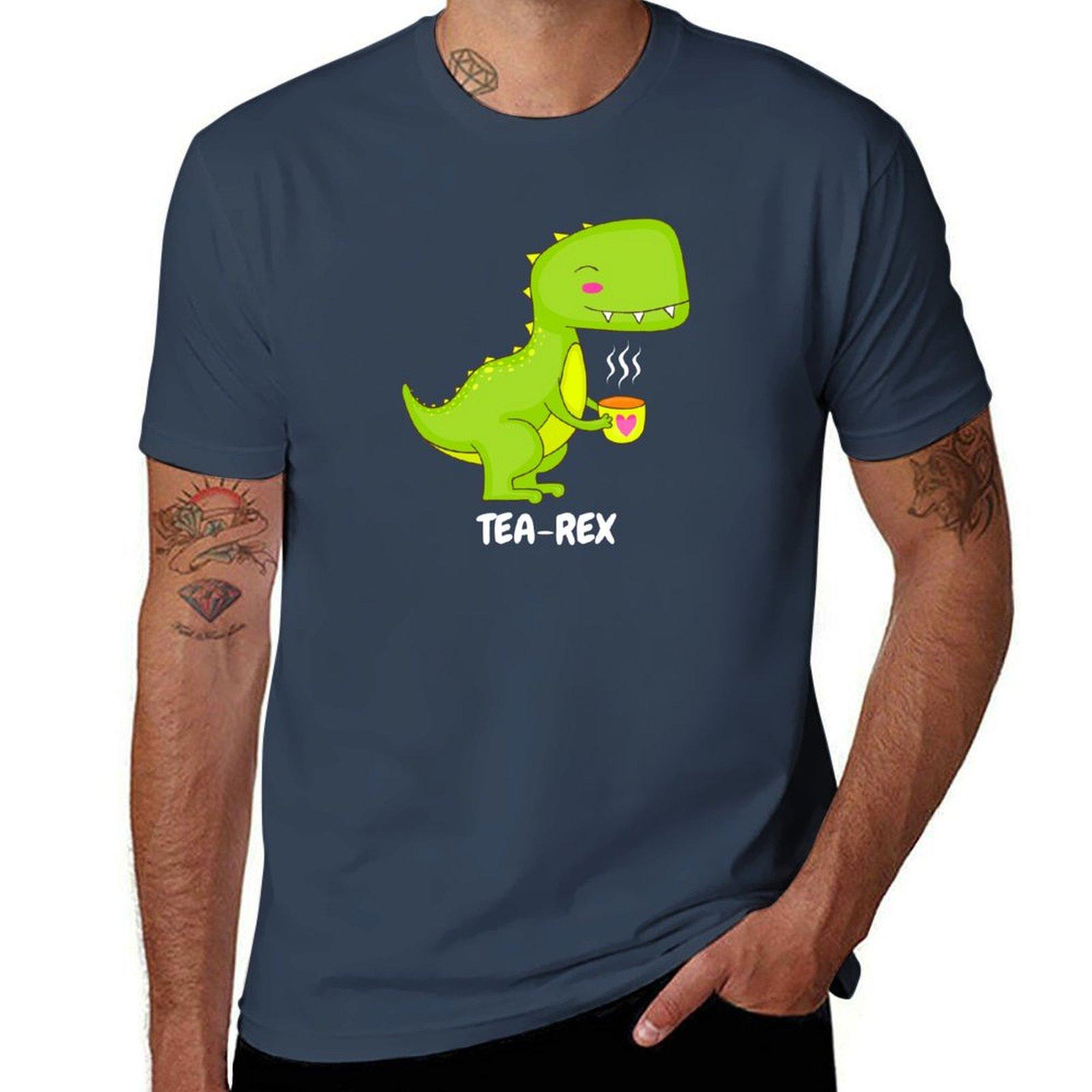 Футболка Tea-Rex футболки для мужчины хлопок мягкие мужские футболки хлопковая футболка мужчина дизайнерская футболка S
