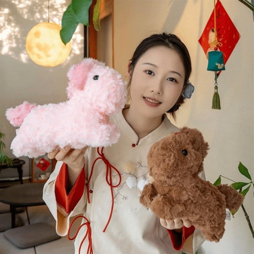 Soft Horse Plush Toys PP Cotton Filling Stuffed Animal Decoration Soothing Doll Birthday Gift