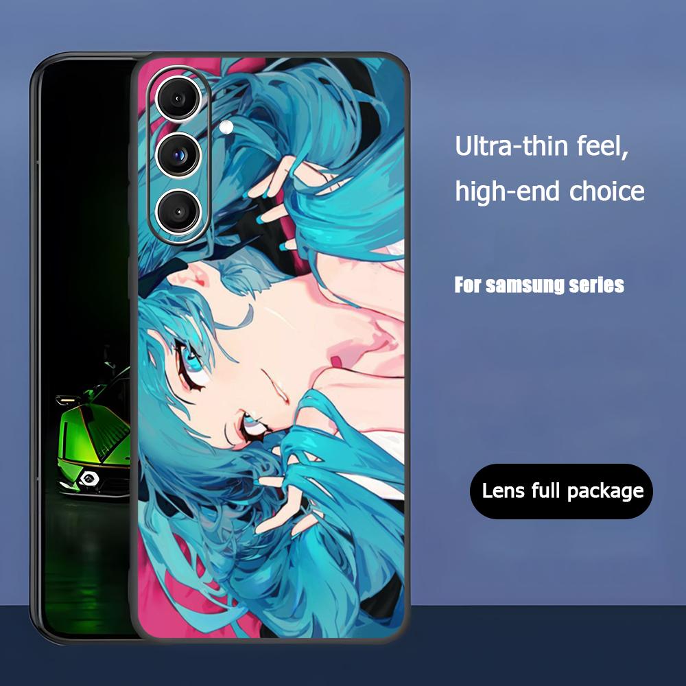 Hatsun M-MikuES Hot Anime Cool Phone Case For Samsung Galaxy S25 S24 S23 S22 S21 S20 Plus Ultra Note20 Soft Black