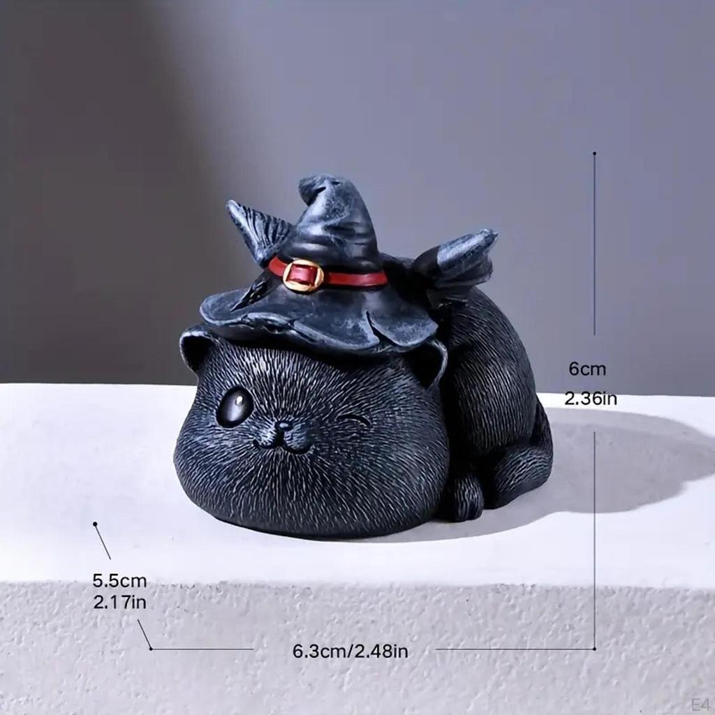 Cat Figurine Resin Tea Pet Gift for Enthusiasts Home Accent Table Sculpture Study Shelf