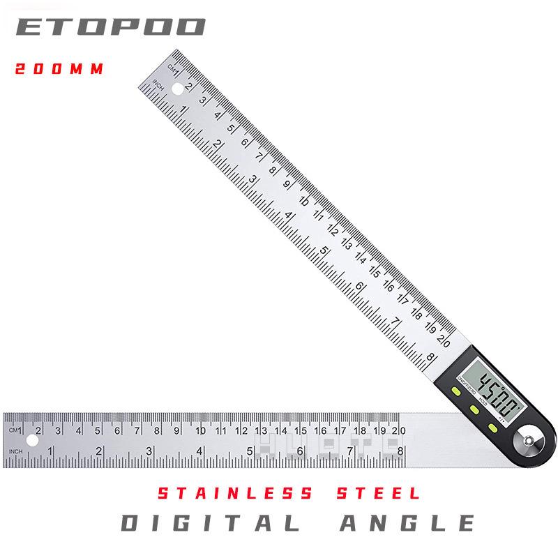 

Цифровой угломер ETOPOO 360°: Многофункциональная угловая линейка из нержавеющей стали для деревообработки
