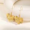 Vnox Chunky Women Statement Earrings, Big Heavy Flower Drop Earrings,Exaggerated Metal Jewelry Gift