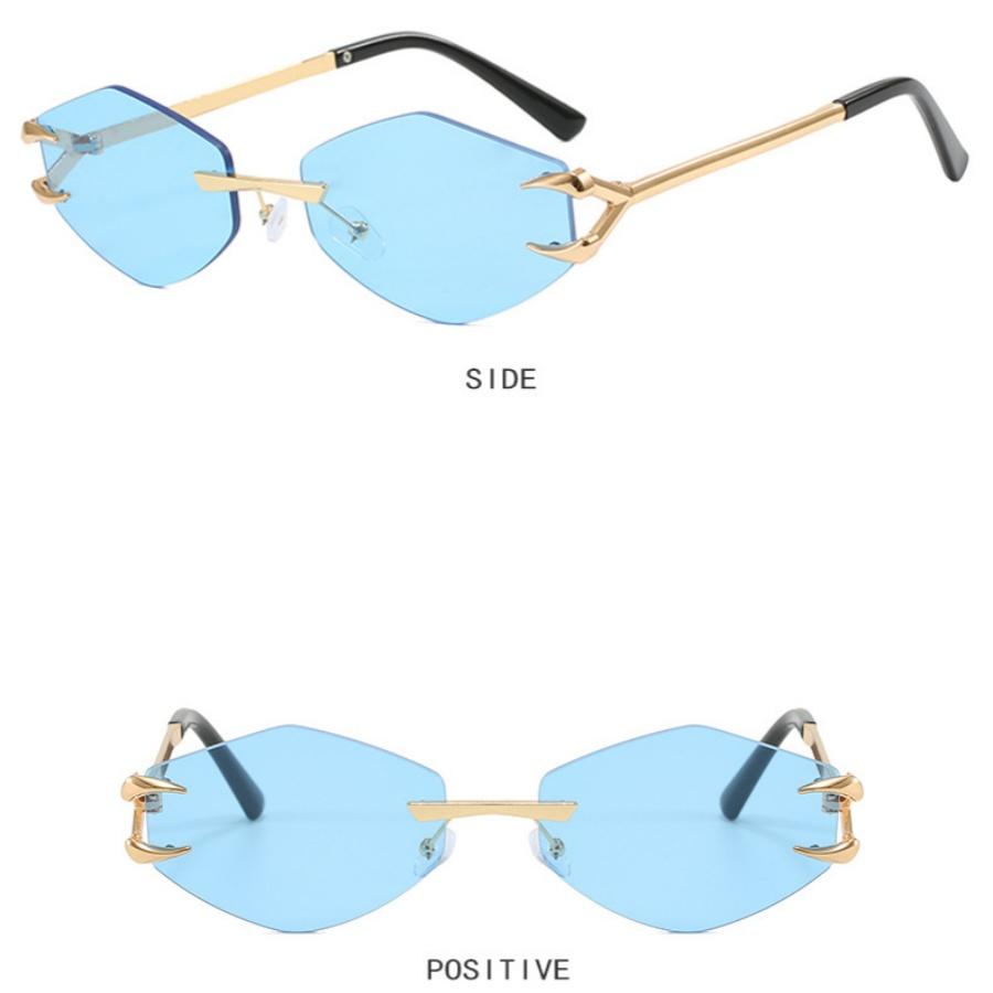 New Women Sunglasses Personalized Frameless Eyeglass Polygonal Sun Glasses Casual Hip-Hop Trend Outdoor Shades Men Uv400