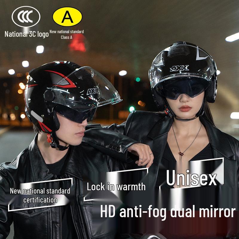 A1 Electric Motorcycle Helmet - Universal Four-Season Men & Women Half Helmet