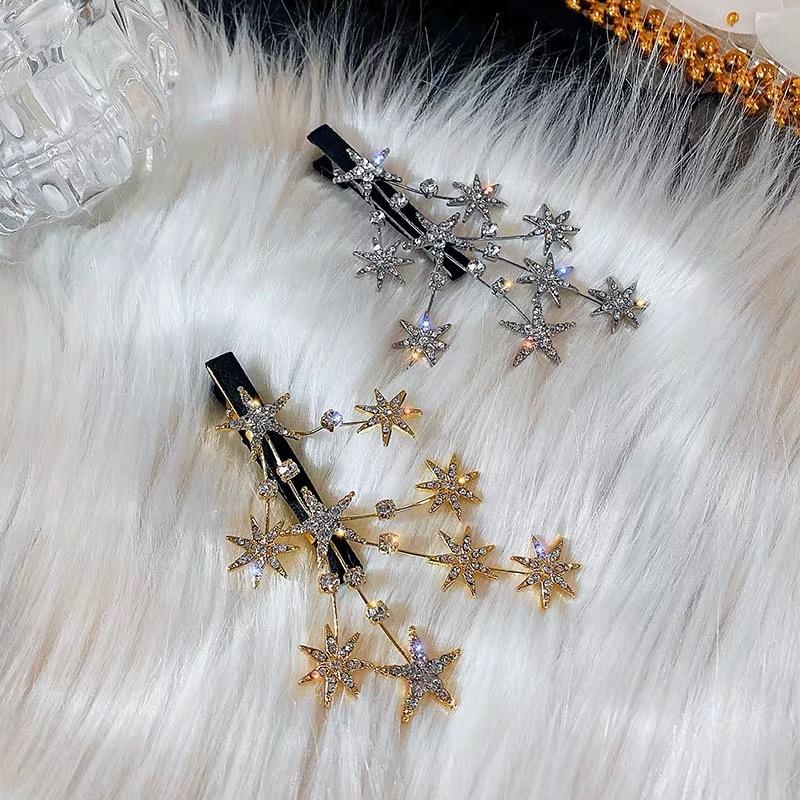 New Hair Clips Bling Star Rhinestone for Women Girls Female Hair Accessories Headwear Girls Big Hairpins Bangs Clip