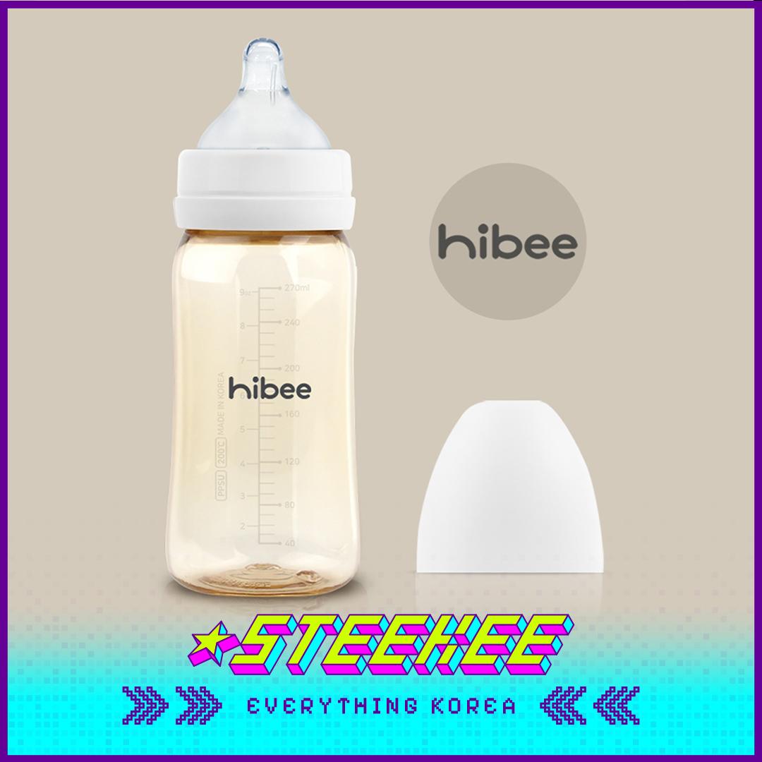 

Hibee Восемь вентиляционных отверстий PPSU Антиколиковая BPA-free Детская бутылочка Большой объем 270 мл от Steekee Korea 4316 LL белый