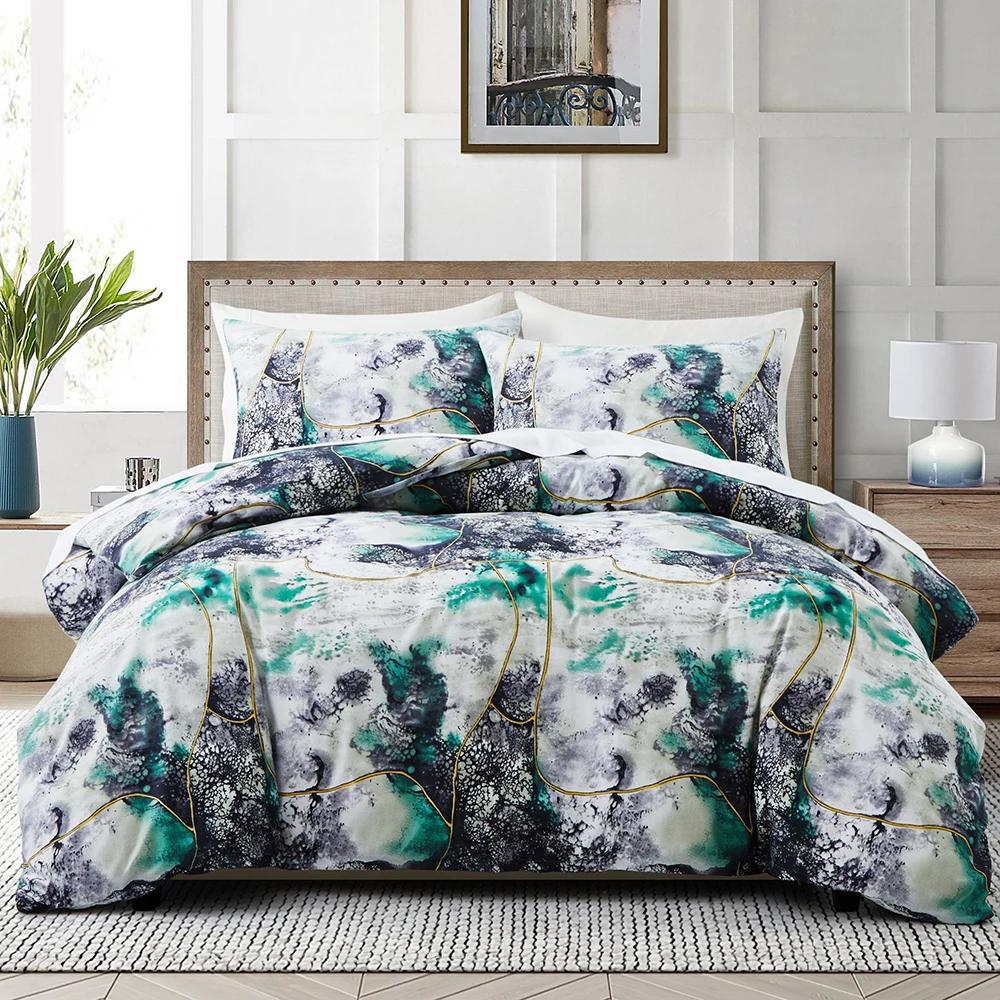 Girly Galaxy Duvet Cover,Reversible Dreamy Pink Grey Gradient Comforter Cover,Watercolor Starry Sky Glittering Stars Bedding Set