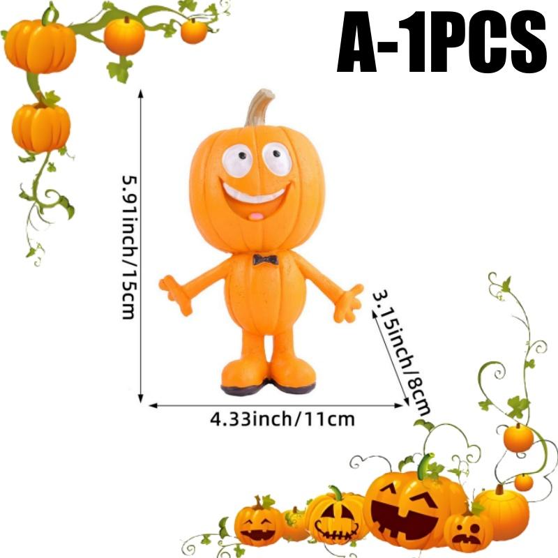 Decorative Knick-knacks Cartoon Pumpkin Man Statue Cute Figurine Resin Crafts for Halloween Decoration Evenements Kids Gift