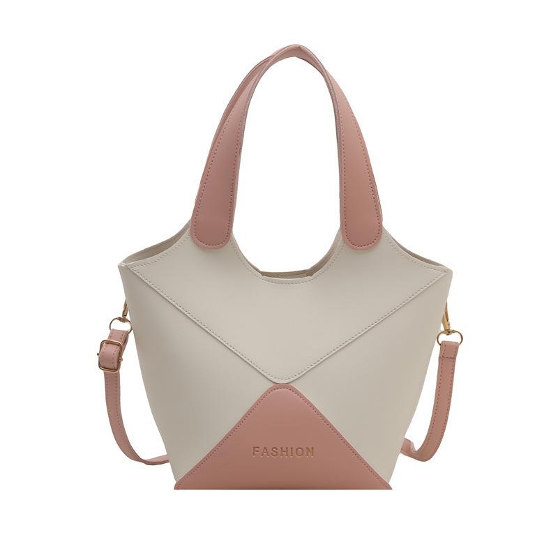 2025 new niche design splicing fashion versatile messenger bag casual shoulder underarm bag portable bucket bag