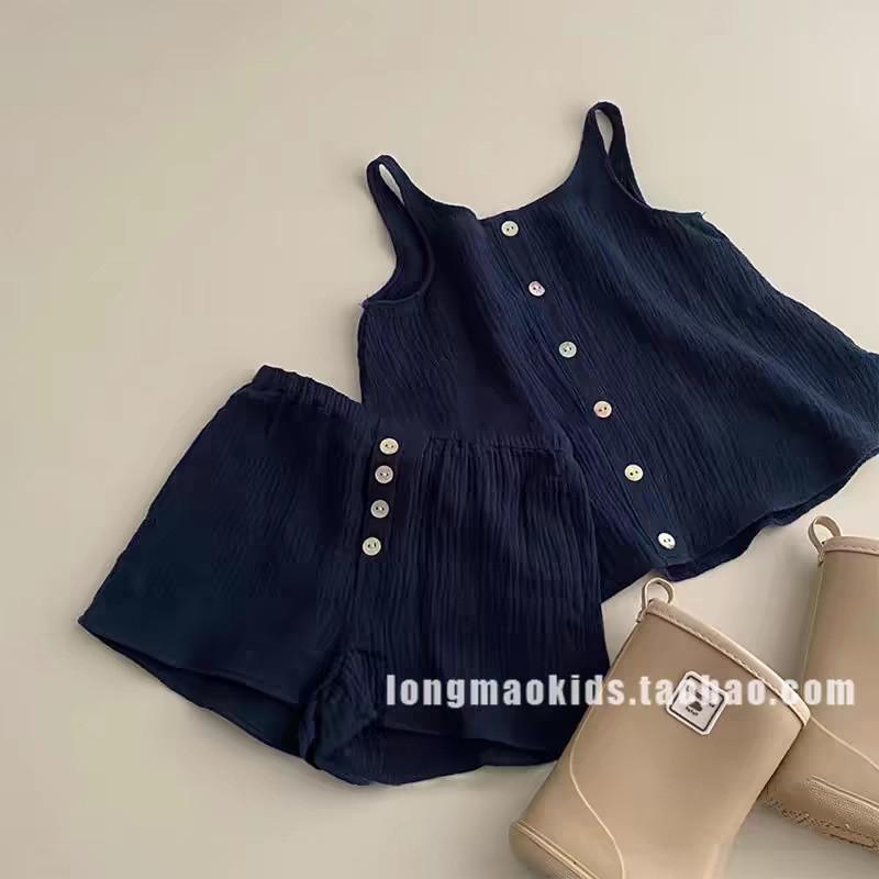 Stilvolles Sommer-Kinderoutfit für Mädchen mit weichem Baumwoll-Tanktop und Shorts-Set