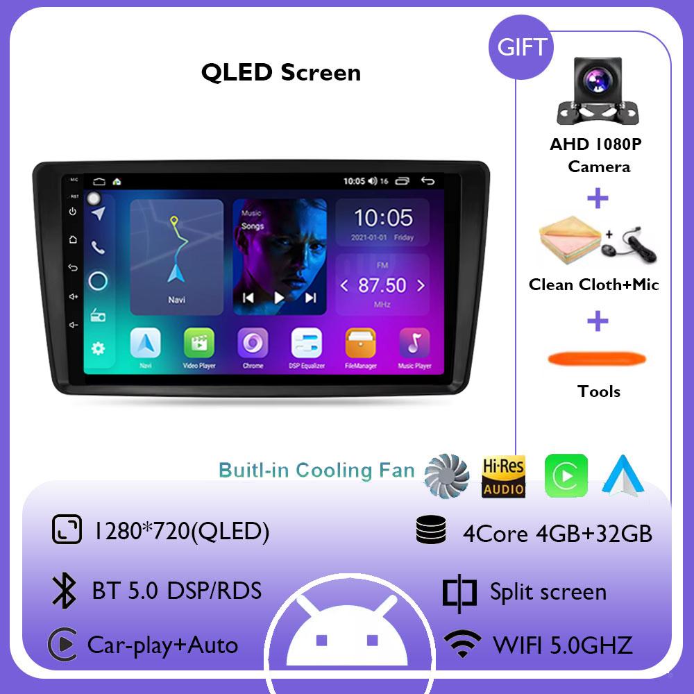 

9-дюймовый Android 14 автомобильный радиоприемник для Skoda Octavia 2 A5 2004 - 2013 мультимедийный видеоплеер навигация стерео Carplay автомобильное головное устройство