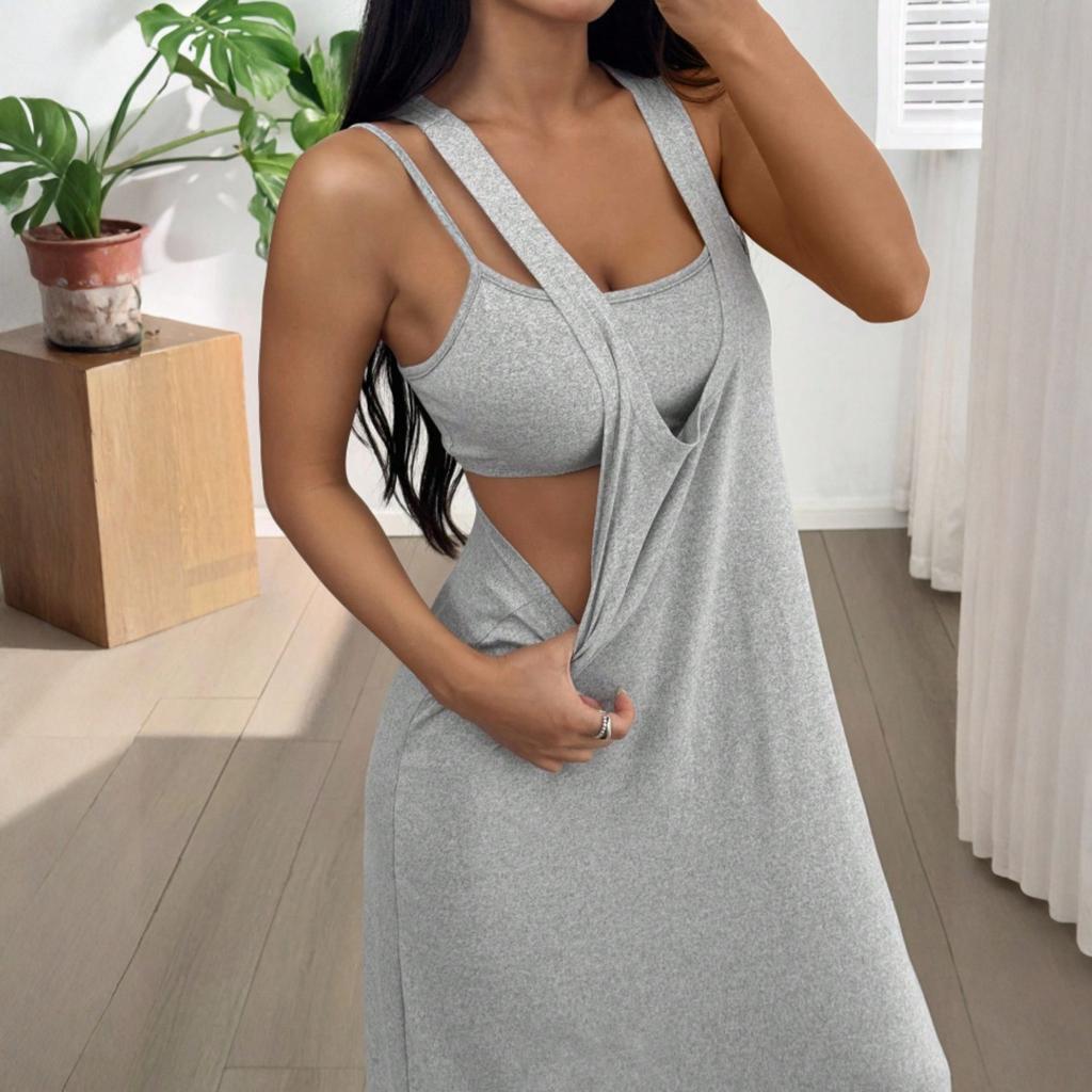 Completo da Donna Due Pezzi Abito Canotta Casual Largo Senza Maniche Outfit Estivo Tessuto Leggero Morbido Vestibilità Comoda