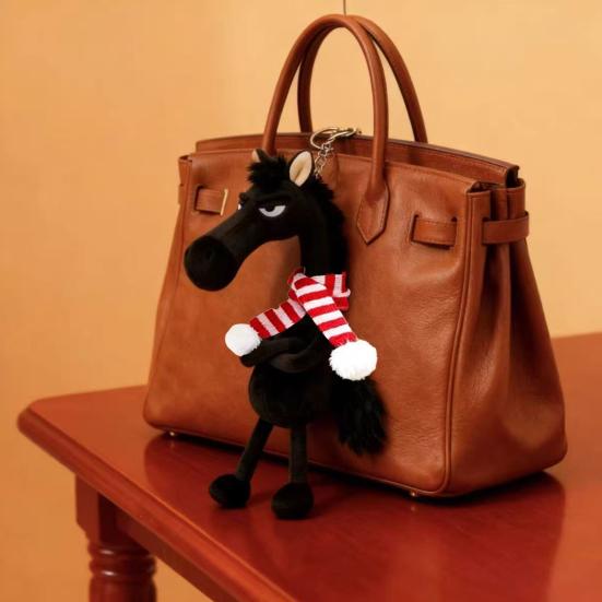 Horse Pendant Plush Material Bag Keychain 2026 Year of Horse Pendant Soft Texture Horse Charm Handbag Decoration