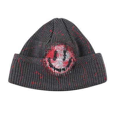 Deomaedeuniseu Hand Work Four Season Circle Smile Beanie_Gr/Rd