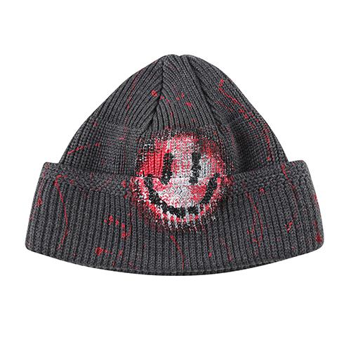 Deomaedeuniseu Hand Work Four Season Circle Smile Beanie_Gr/Rd