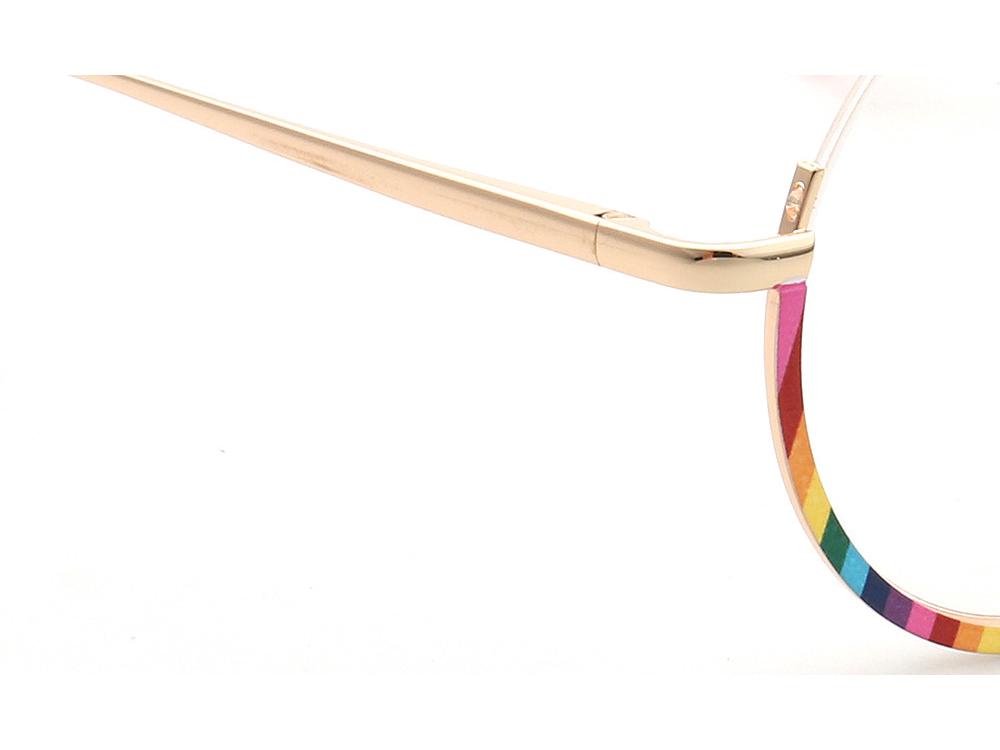 Yuanming Asymmetrical Retro Metal Round Eyeglasses - Fits Anti-Blue Light, TOP520