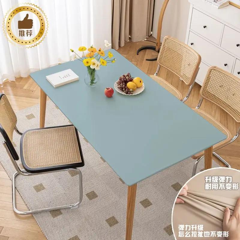 Volledig Omwikkelbare Elastische Leer Tafelhoes Waterdicht Oliebestendig Hittebestendig Wasvrij Huishoudelijke Eettafelmat Table size 60x120cm