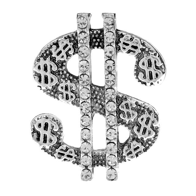 

Винтажная брошь со знаком доллара со стразами, булавка для пальто, 2 цвета, доступные женские и мужские ювелирные изделия, высокое качество, новинка 2022 года