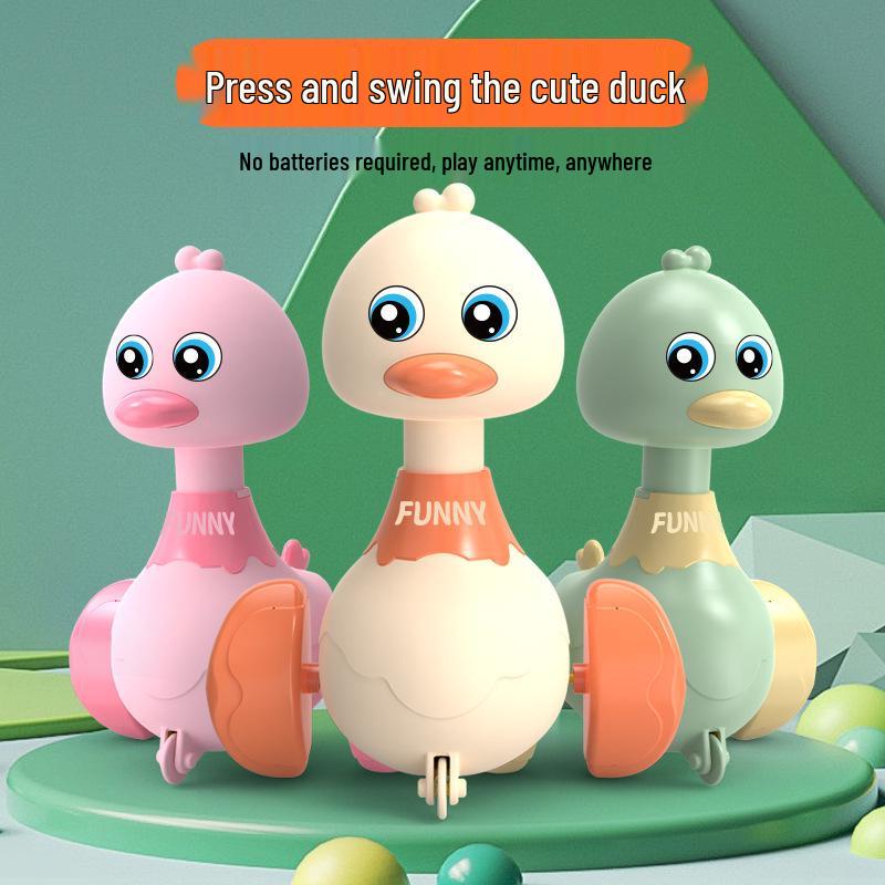 Pull-Back Sliding Duck Toy for Babies: Early Education Crawling and Head-Lifting Activity
